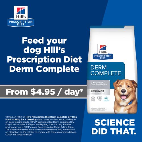 Hills Dog Derm Complete 10.8kg My Vet New Zealand s Largest Online Pet Pharmacy