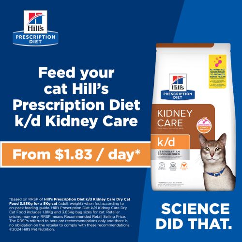 Hills Prescription Diet Cat k d Kidney Care 3.8kg My Vet New Zealand s Largest Online Pet Pharmacy
