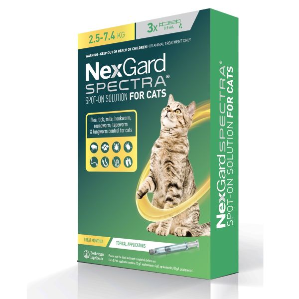 Nexgard Spectra for LARGE Cats (2.5-7.4kg) 3 pack