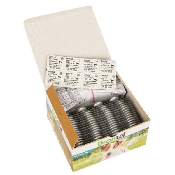 Drontal for SMALL DOGS Bulk  Pack of 100 flavored tablets