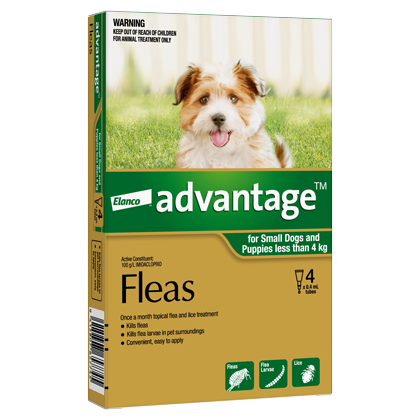 Advantage Puppies/Small Dogs <4 kgs 4-Pack