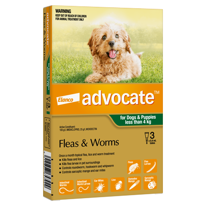 ADVOCATE Small Dogs/Puppies <4kg 3-Pack
