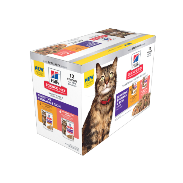 Hill's Science Diet Adult Sensitive Skin & Stomach Variety Pack 80g X 1 Box