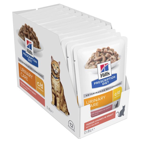 Hill's Prescription Diet c/d Multicare Urinary Care Salmon Cat Food (12 Pouches x 85g)