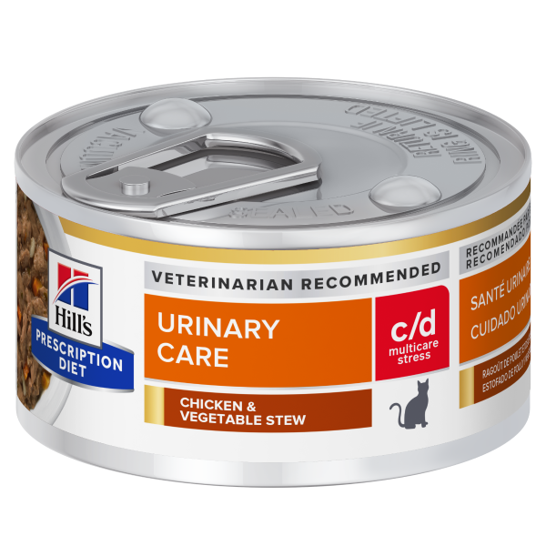 Hills Prescription Diet Cat c/d Urinary Care Multicare Stress Chicken & Vegetable Stew (82g X 24 cans) 