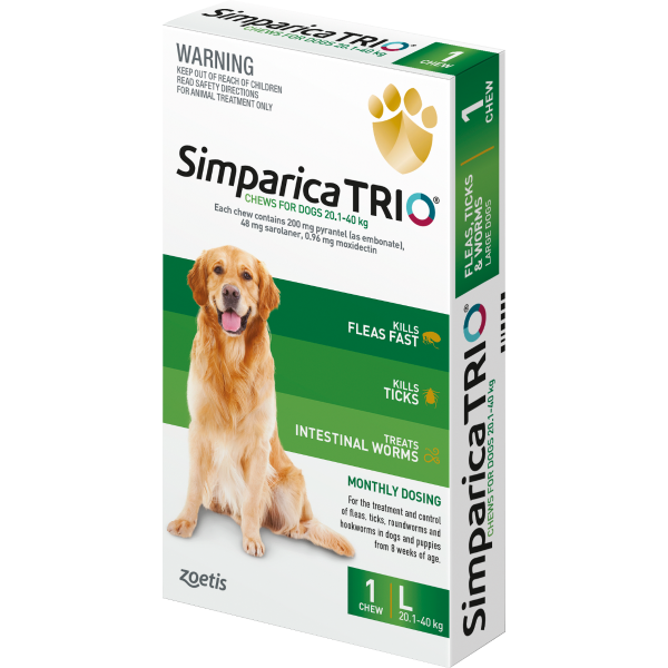 Simparica TRIO Large Dog 20.1-40kg SINGLE