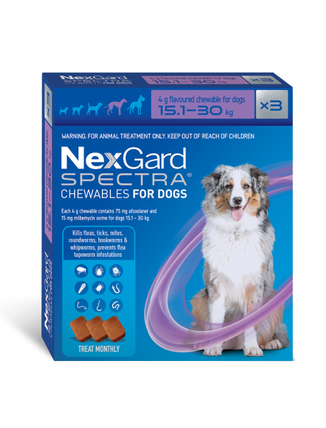 Nexgard Spectra Large dog 15.1-30kg 3 pack