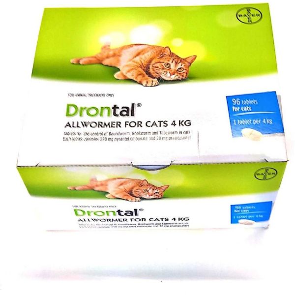 Drontal for SMALL CATS Bulk Pack of 96 tablets in foil