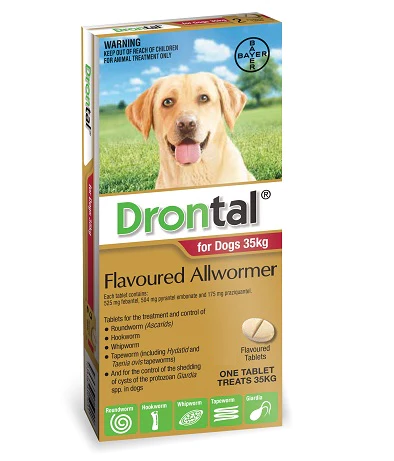 Drontal for LARGE DOGS  Sold Per Tablet