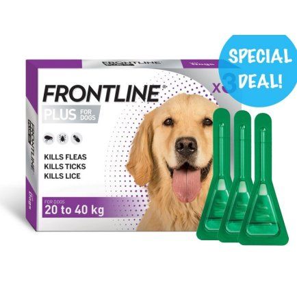 Frontline Plus for Large Dogs 20-40kgs 3 x 3 packs Bulk Deal