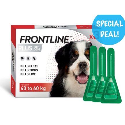 Frontline Plus for X-Large Dogs over 40-60kgs  3 x 3 packs Bulk Deal 