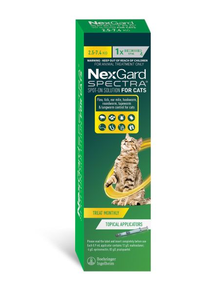 Nexgard Spectra for LARGE Cats (2.5-7.4kg)  SINGLE
