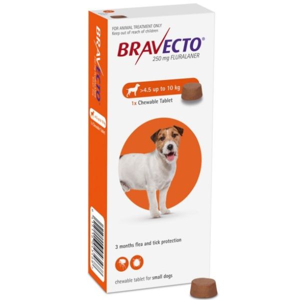 Bravecto 250mg Chewable Tablet for Small Dogs  4.5-10kg  