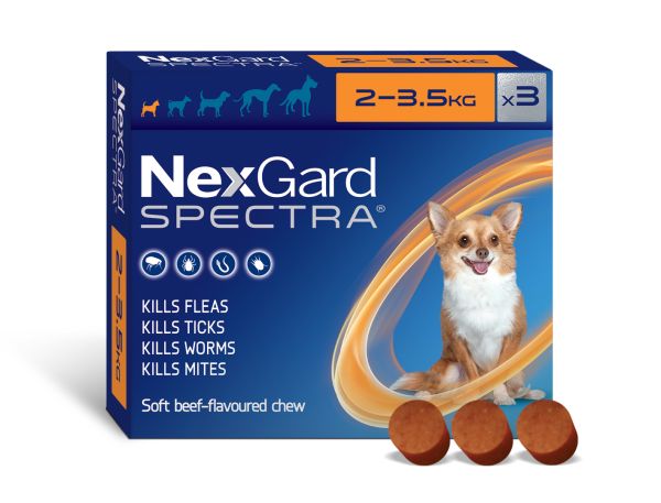 Nexgard Spectra very small dog 2-3.5kg  3 pack