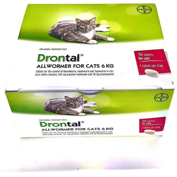 Drontal for Large cats  Bulk Pack of 96 tablets in foil