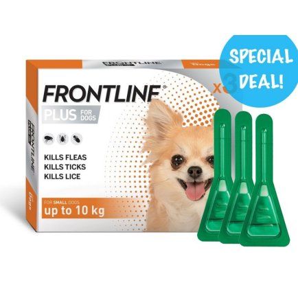 Frontline Plus for Small Dogs up to 10kgs and Puppies  3 x 3 packs Bulk Deal