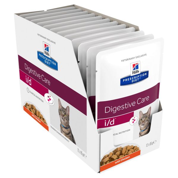 Hills Prescription Diet Cat i/d Digestive Care Chicken cat pouch 85g X 12 (1 Box)