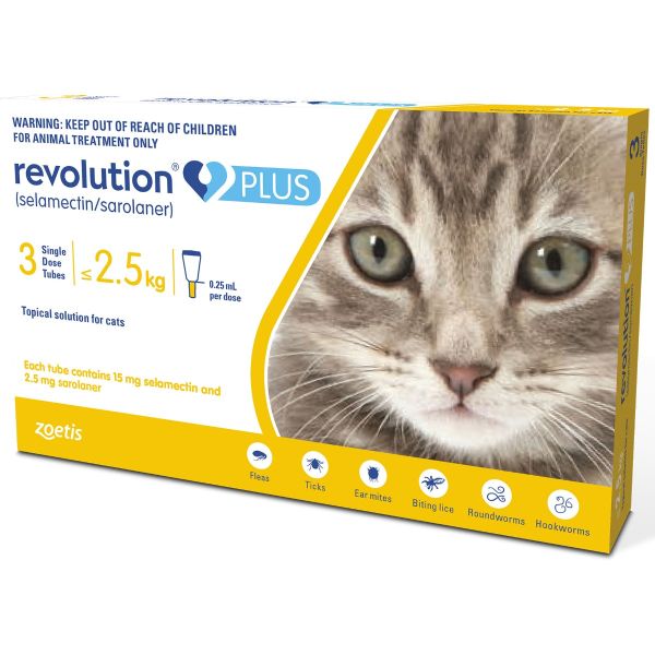 Revolution PLUS for cats SMALL < 2.5kg  3 pack size