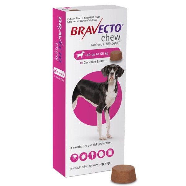 Bravecto 1400mg Chewable Tablet  Extra Large Dogs  40-56kg 
