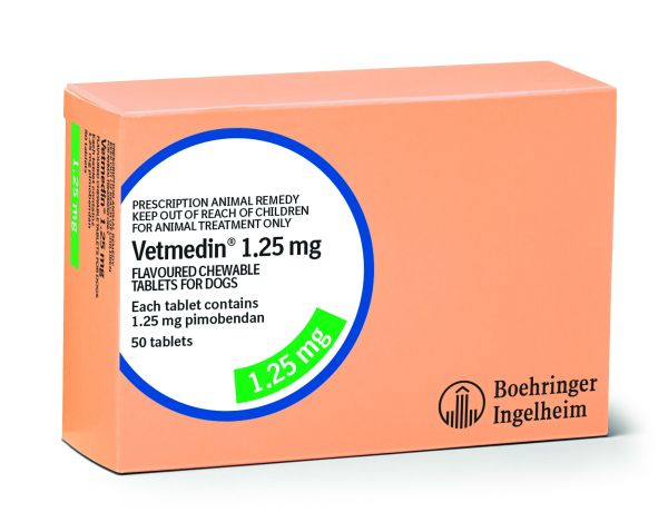 Vetmedin 1.25mg chewable (box of 50 tablets)   